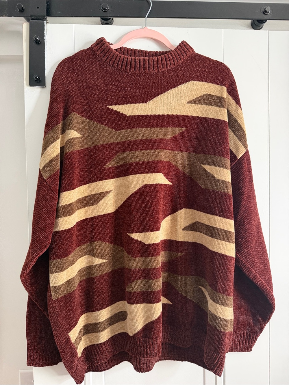 Vintage Bergati Women's Crewneck Sweater in Deep Burgundy